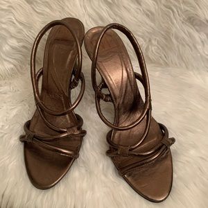 Diane Von Furstenburg Bronze Slingback Heels Sandals 10M